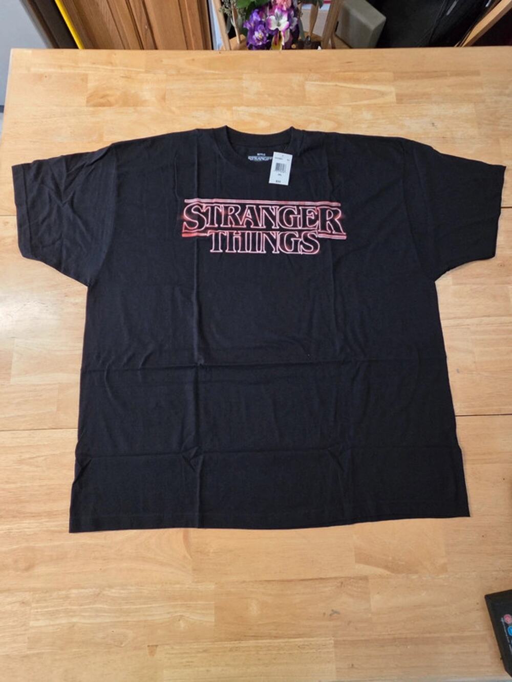 Stranger Things Logo Graphic T Shirt Black Netflix Official 4XL Oversized NWT